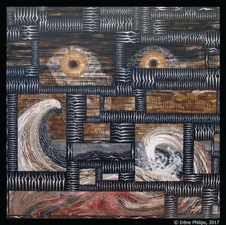Medusa's Doolhof - Le Labyrinthe de Méduse, mixed techniques, 113 x 113 cm, 2017, I.Philips
